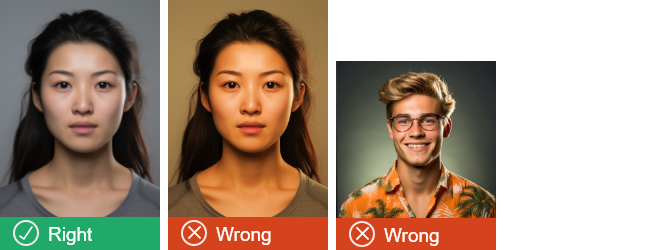 Three photos, the first one showing correct skin tones, the last two incorrect colouring. 