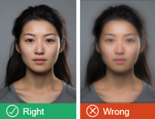 The photo on the left is in focus (correct). The photo on the right is blurry (incorrect).