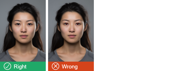 The photo on the left has no red eye, the photo on the right has red eyes. 