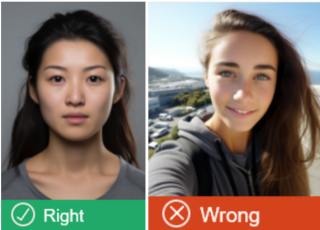 The photo on the left has a plain background (correct). The photo on the right has a objects in the background (incorrect).
