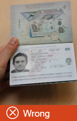 Incorrect photo - travel document.