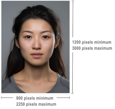 Acceptable visa photo dimensions.