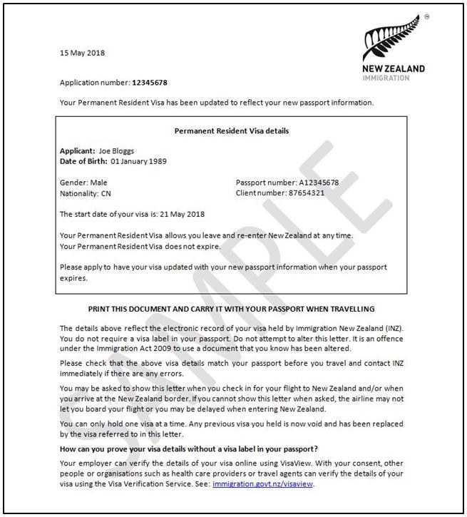 variation of travel conditions resident visa nz