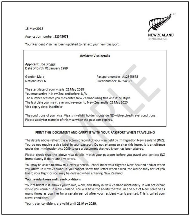 cover letter new zealand visitor visa